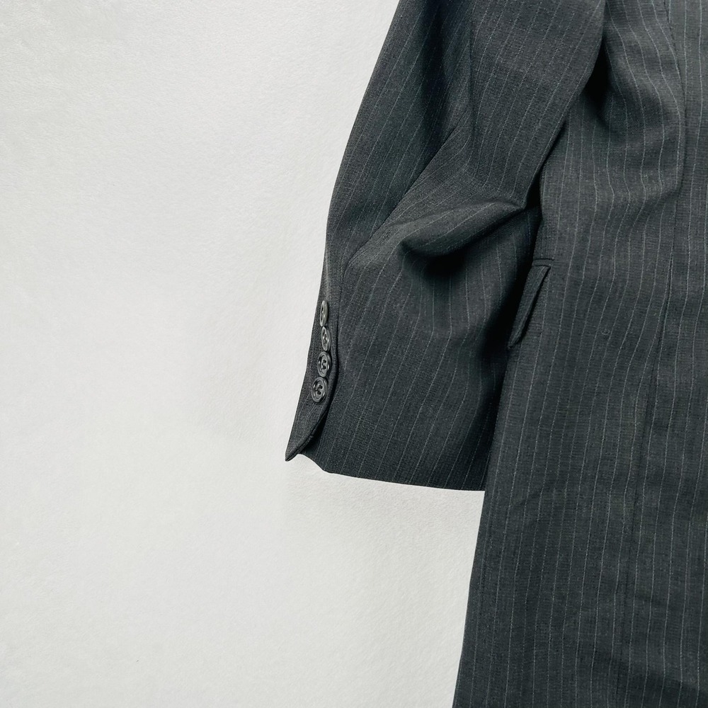 Hart Schaffner Marx Suit Jacket Mens 44R Gray Pinstripe Classic Fit Two Button - Picture 15 of 16